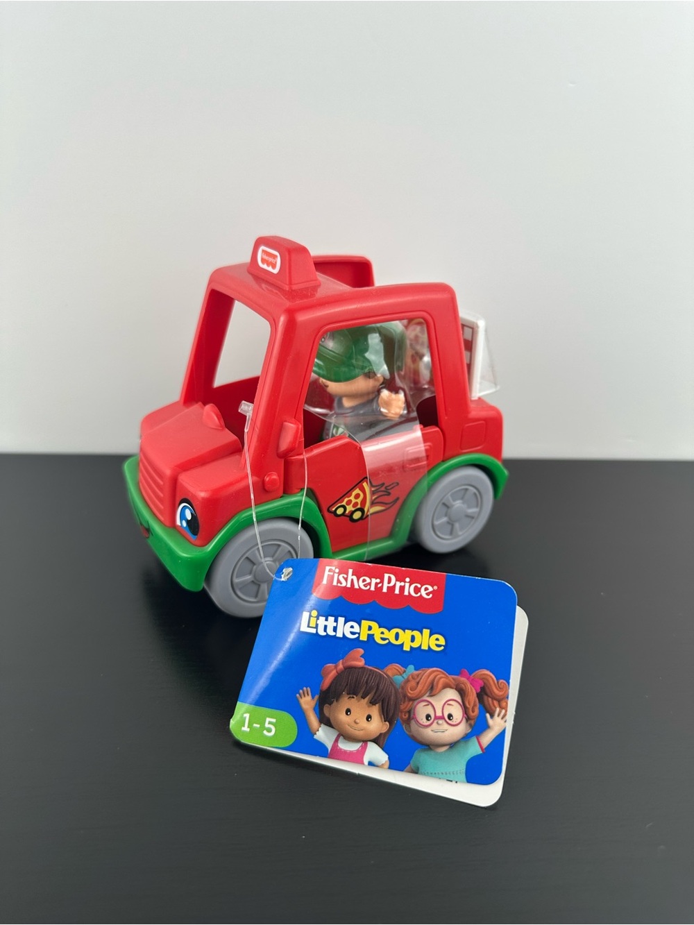 Fisher Price Little People Red & Green Pizza Delivery Truck Toy